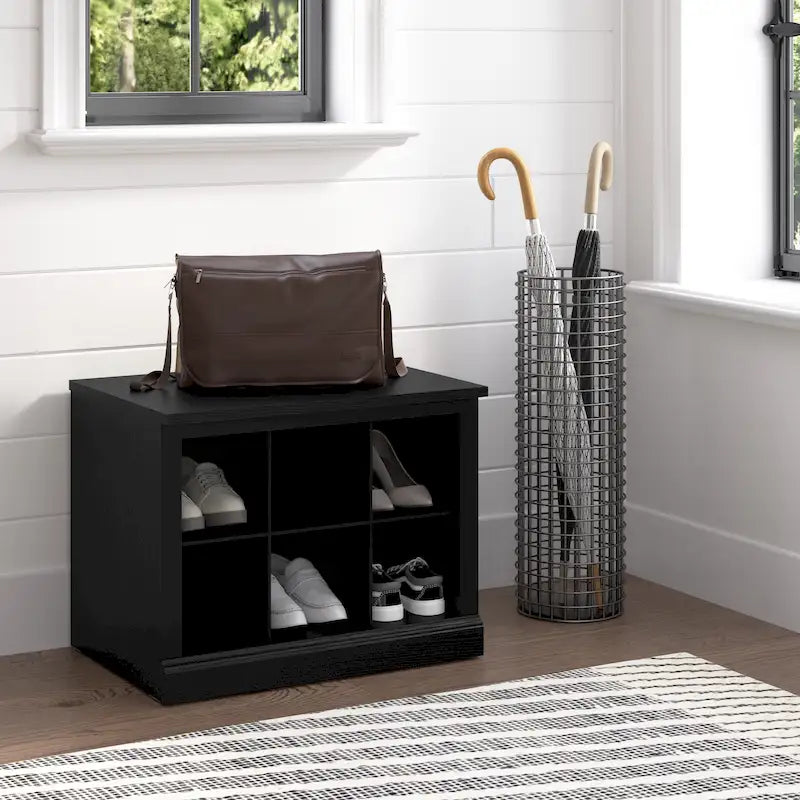 Massivholz-Murphy-Bettkommode mit Schublade und USB-Ladestation