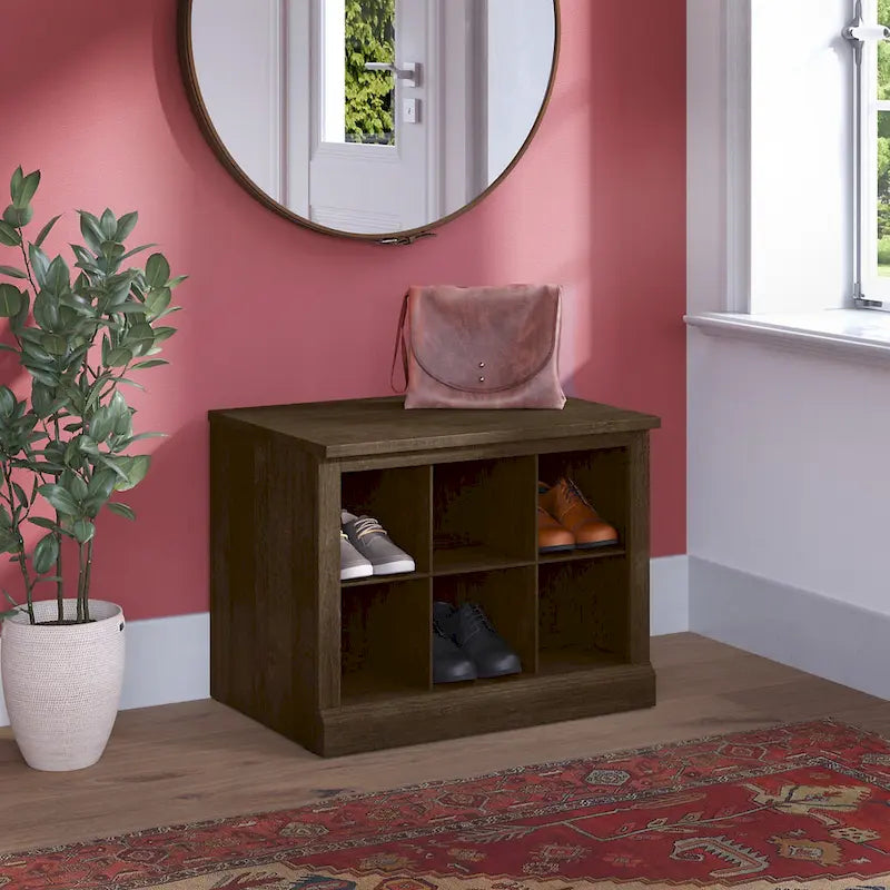 Massivholz-Murphy-Bettkommode mit Schublade und USB-Ladestation