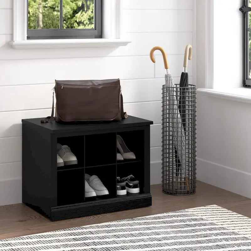 Massivholz-Murphy-Bettkommode mit Schublade und USB-Ladestation
