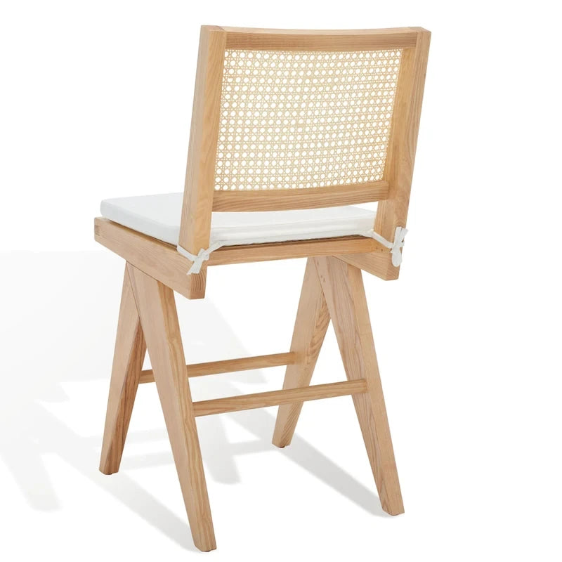 Barhocker aus Rattan mit gepolstertem Sitzkissen, 56 cm
