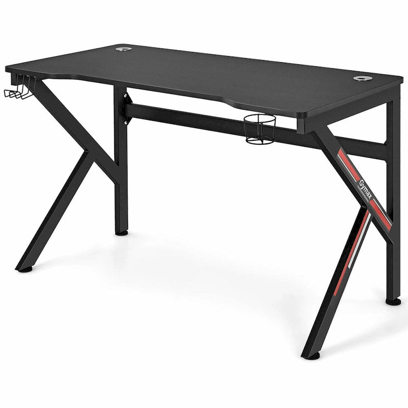 48" K-förmiger Gaming-Tisch mit Getränkehalter