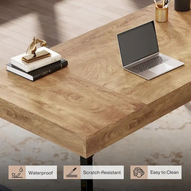 55 Zoll Industrie-Cheftisch, rustikaler einfacher Computer-Laptoptisch mit stabilen Metallbeinen