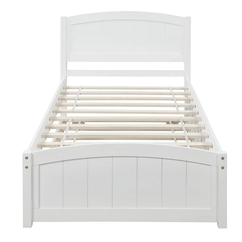 Kiefer-Plattformbett mit Ausziehbett und Kopfteil