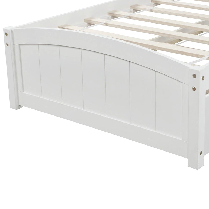 Kiefer-Plattformbett mit Ausziehbett und Kopfteil
