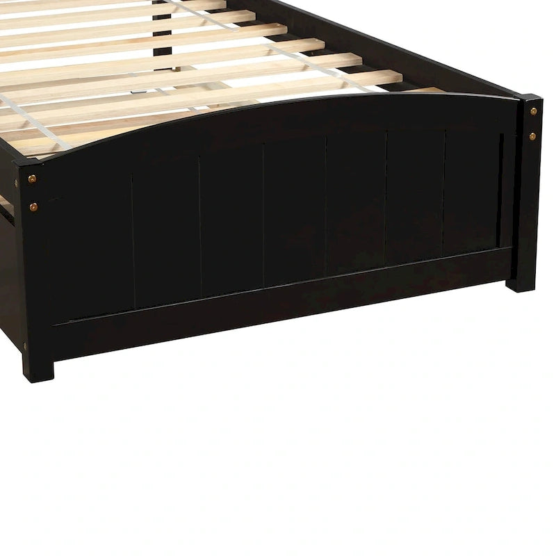 Kiefer-Plattformbett mit Ausziehbett und Kopfteil