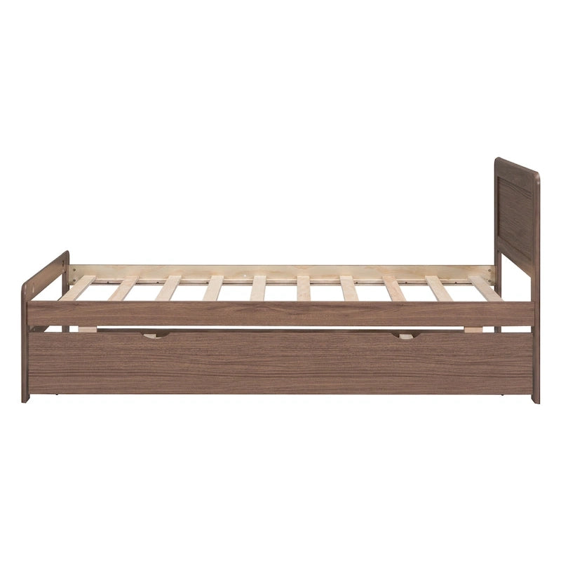 Plattformbett aus Kautschukholz mit Ausziehbett
