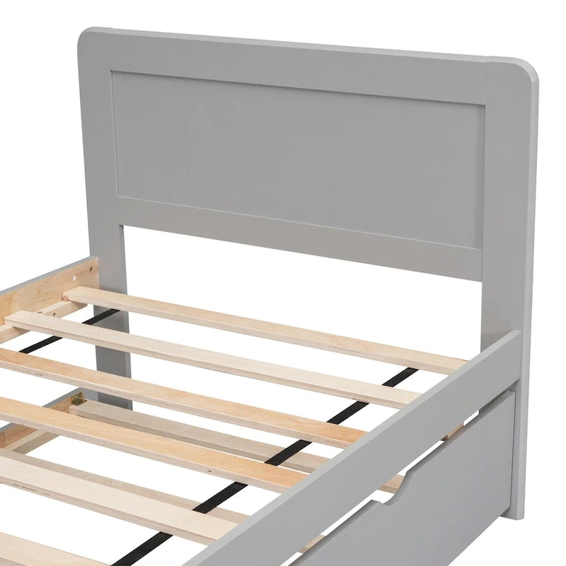 Plattformbett aus Kautschukholz mit Ausziehbett