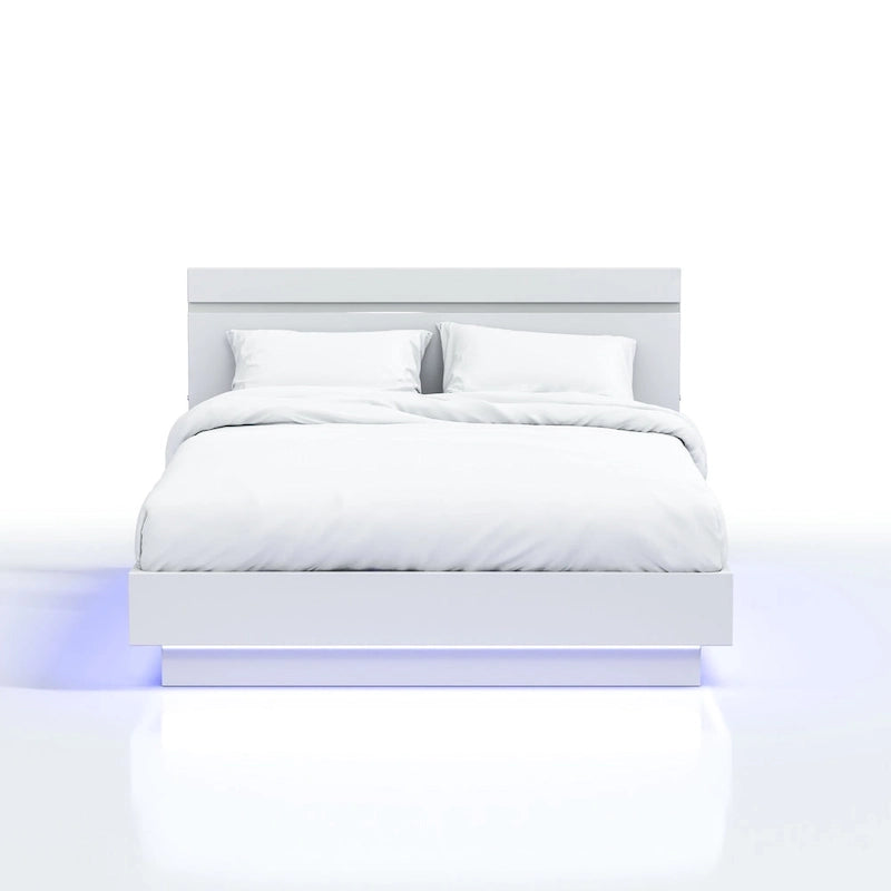 Modernes weißes LED-Podestbett
