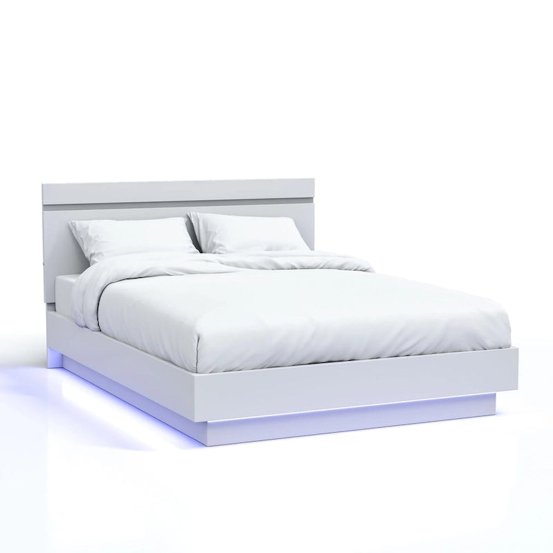 Modernes weißes LED-Podestbett