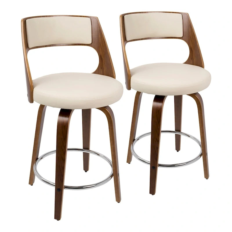 Mid-Century Modern drehbarer Tresenhocker, 2er-Set