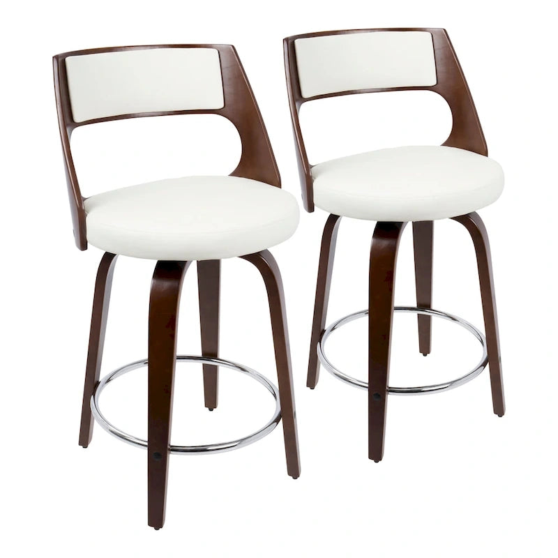 Mid-Century Modern drehbarer Tresenhocker, 2er-Set