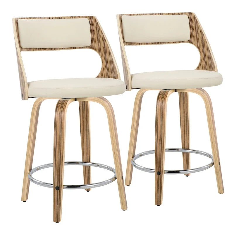 Mid-Century Modern drehbarer Tresenhocker, 2er-Set