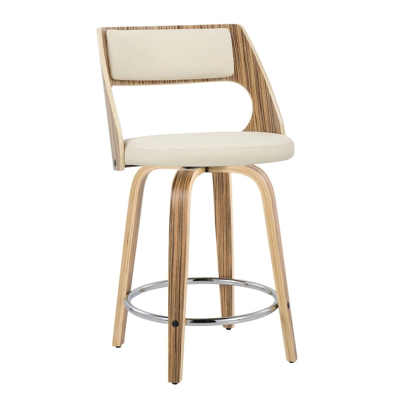 Mid-Century Modern drehbarer Tresenhocker, 2er-Set