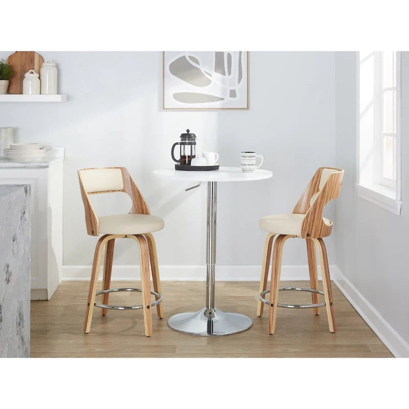Mid-Century Modern drehbarer Tresenhocker, 2er-Set