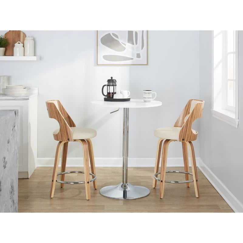 Mid-Century Modern drehbarer Tresenhocker, 2er-Set