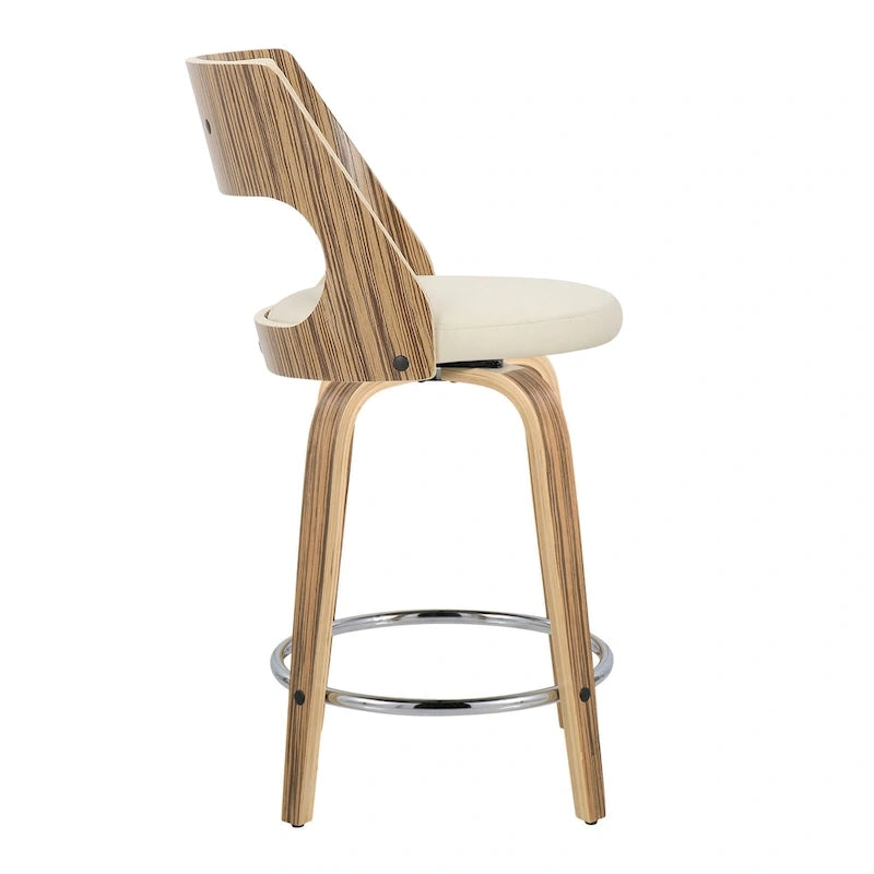 Mid-Century Modern drehbarer Tresenhocker, 2er-Set