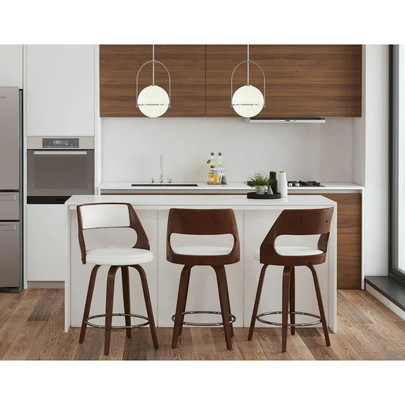 Mid-Century Modern drehbarer Tresenhocker, 2er-Set