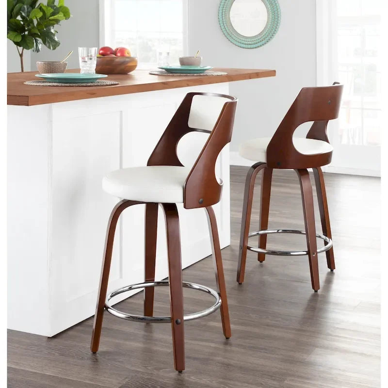 Mid-Century Modern drehbarer Tresenhocker, 2er-Set