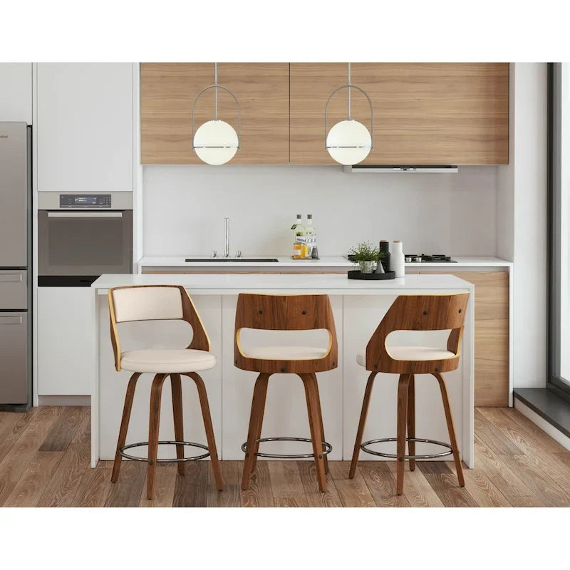 Mid-Century Modern drehbarer Tresenhocker, 2er-Set