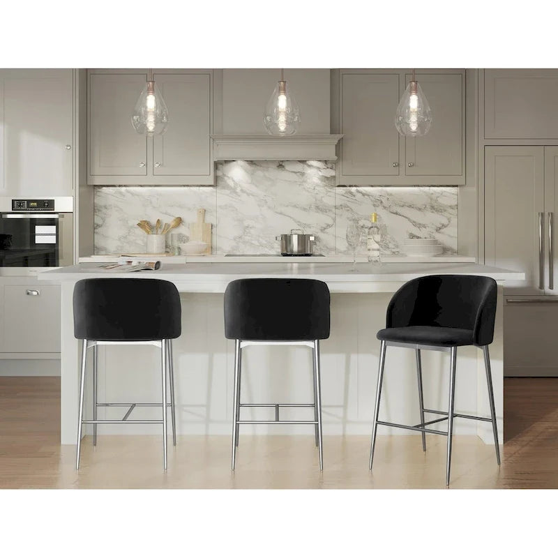Barhocker Samt, 2er-Set