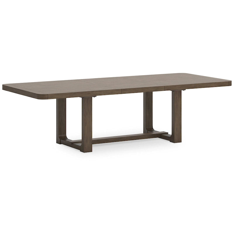 Brauner Ausziehtisch mit Hickory-Furnier, 46W x 108T x 30H