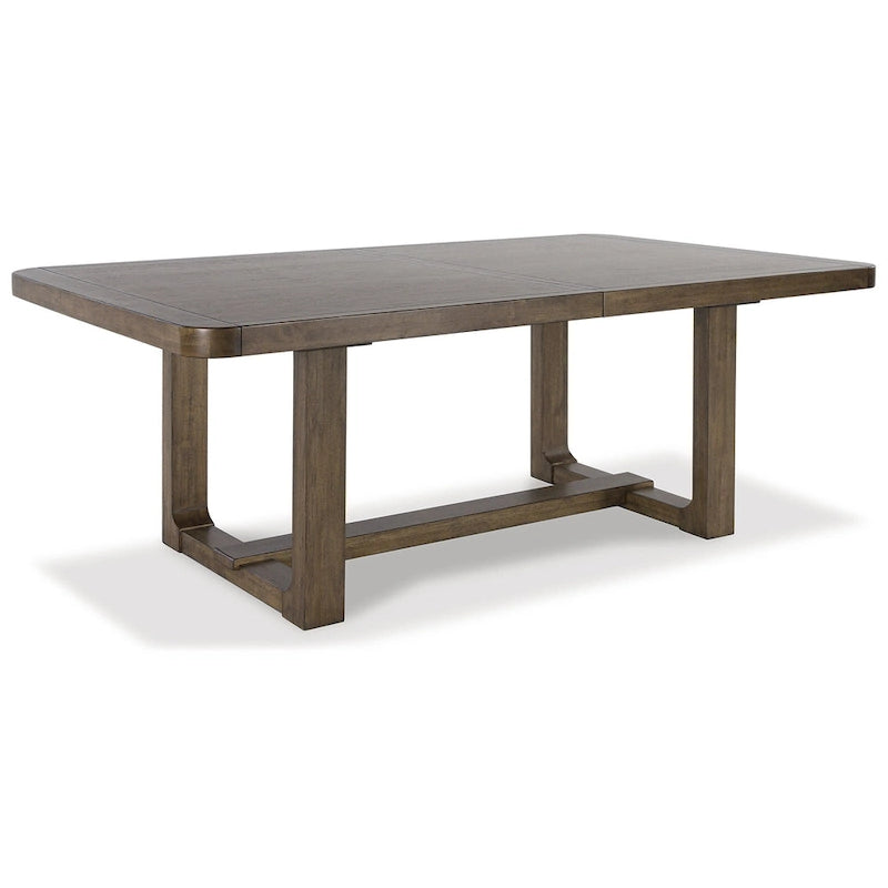 Brauner Ausziehtisch mit Hickory-Furnier, 46W x 108T x 30H