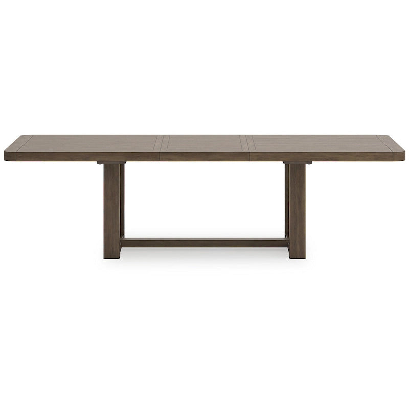Brauner Ausziehtisch mit Hickory-Furnier, 46W x 108T x 30H