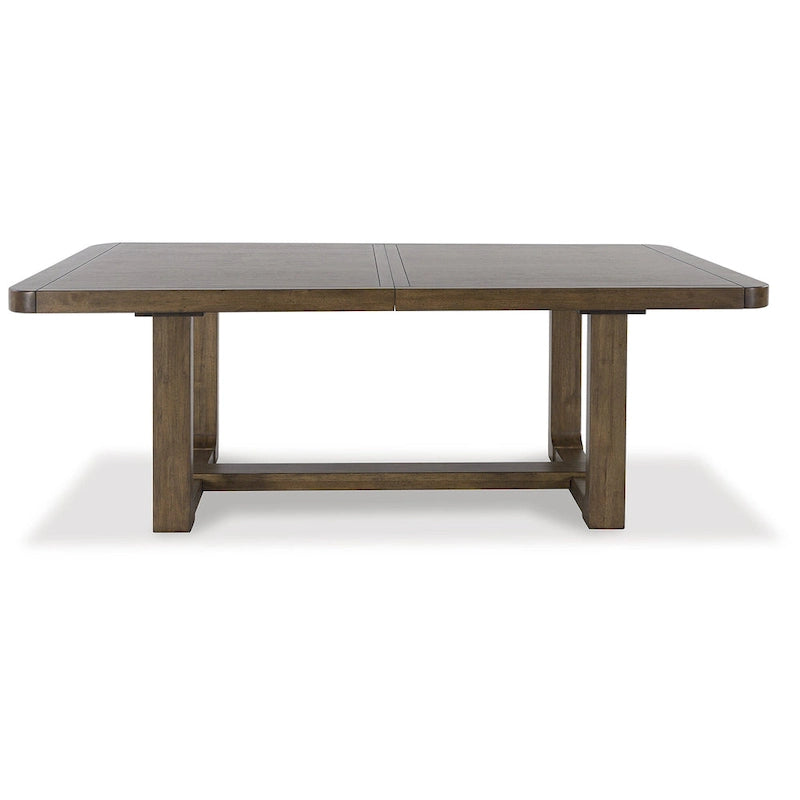 Brauner Ausziehtisch mit Hickory-Furnier, 46W x 108T x 30H