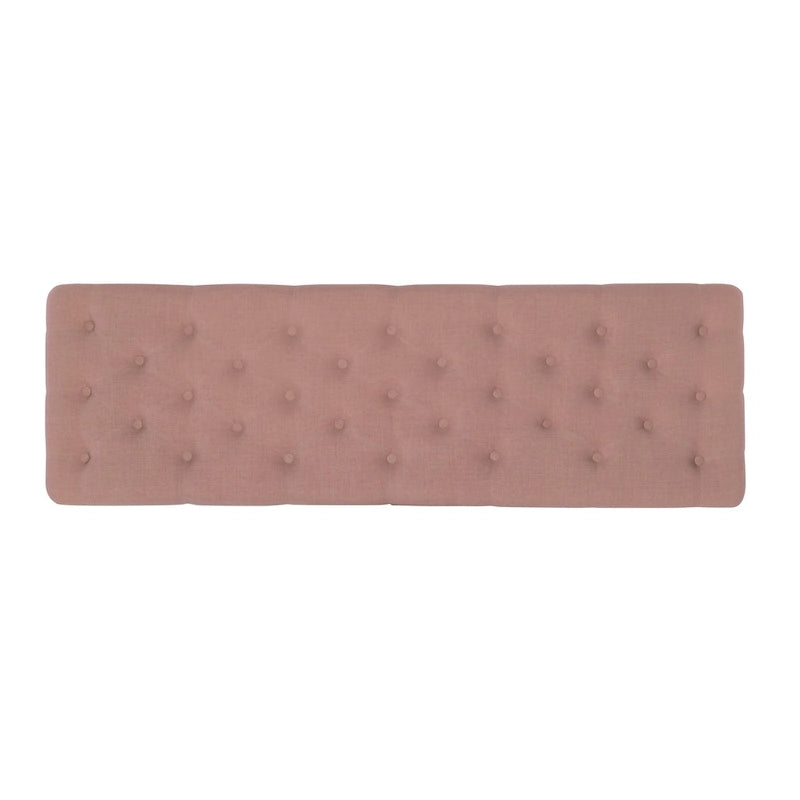 62" pink getuftete Bank mit spindelförmigen Beinen in Antikgrau