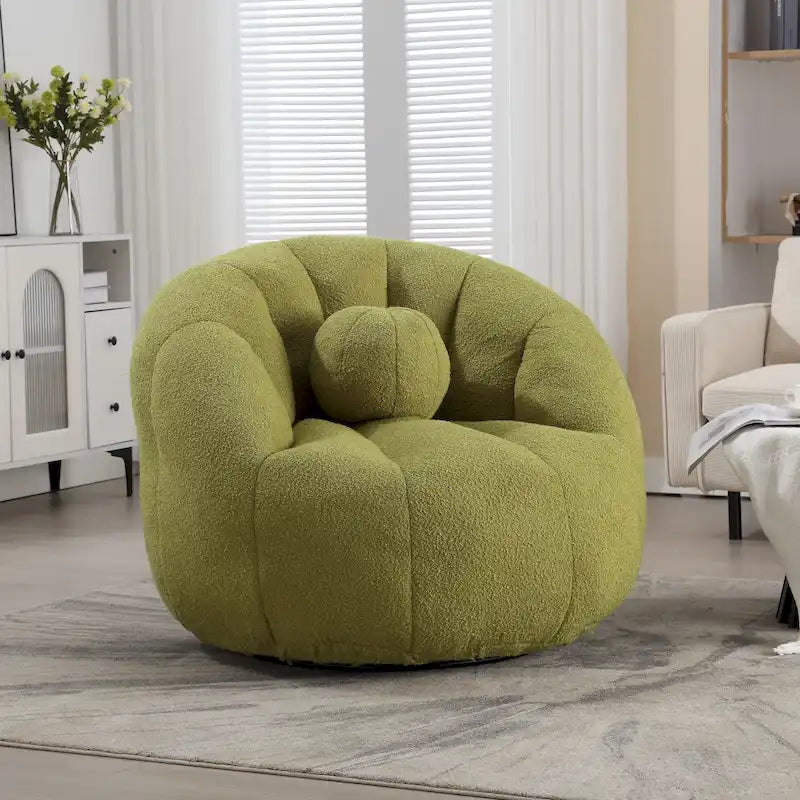Bouclé runder Sitzsack mit Kissen