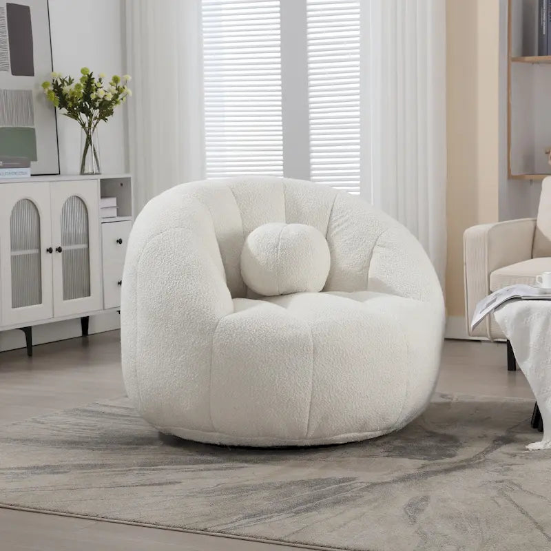 Bouclé runder Sitzsack mit Kissen
