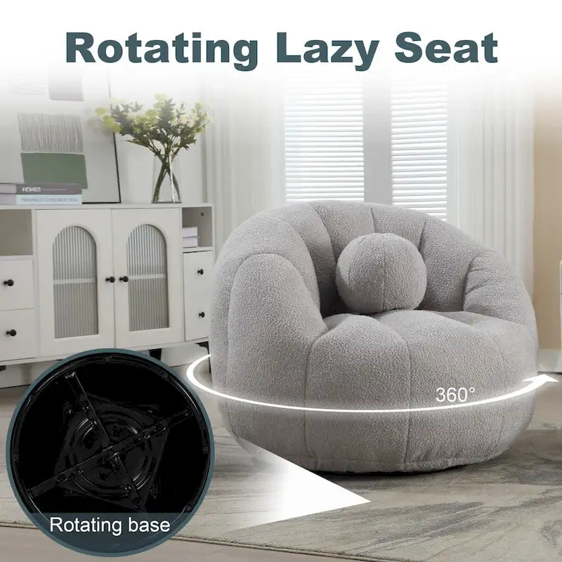 Bouclé runder Sitzsack mit Kissen