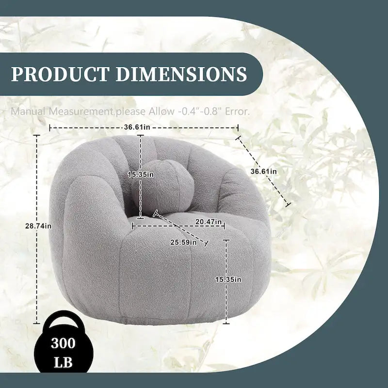 Bouclé runder Sitzsack mit Kissen