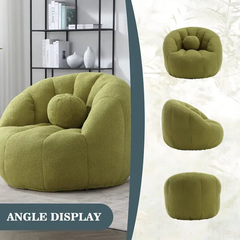 Bouclé runder Sitzsack mit Kissen
