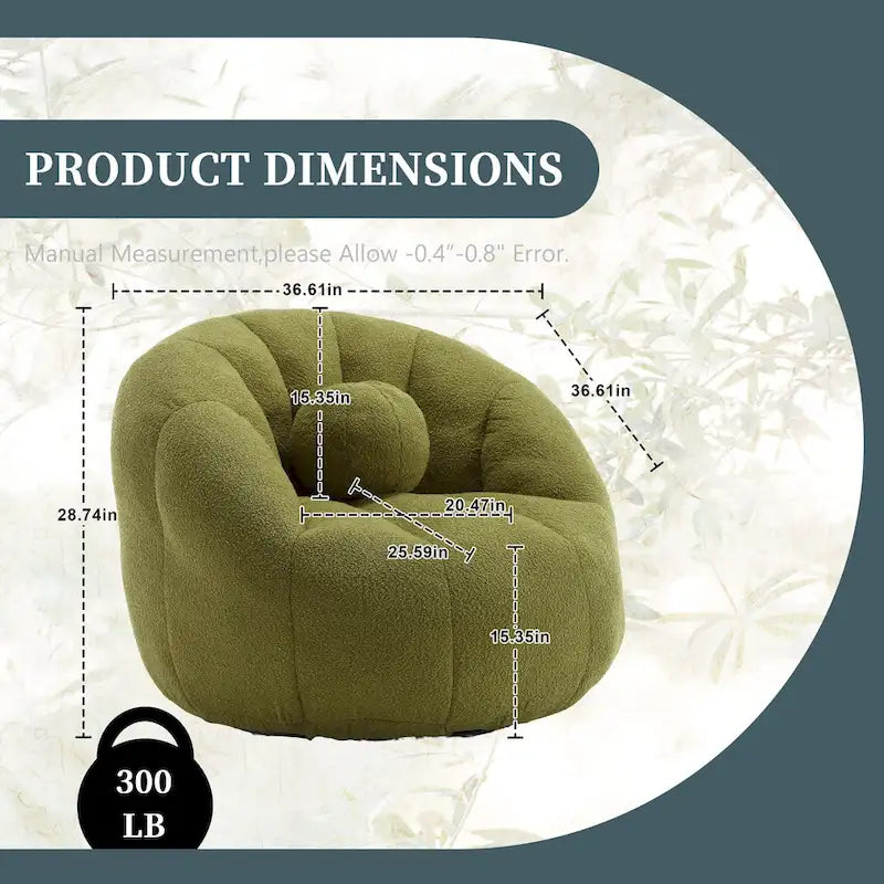 Bouclé runder Sitzsack mit Kissen