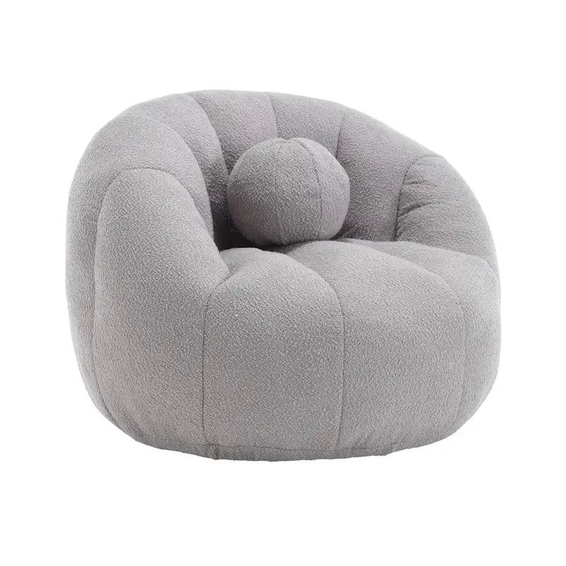 Bouclé runder Sitzsack mit Kissen