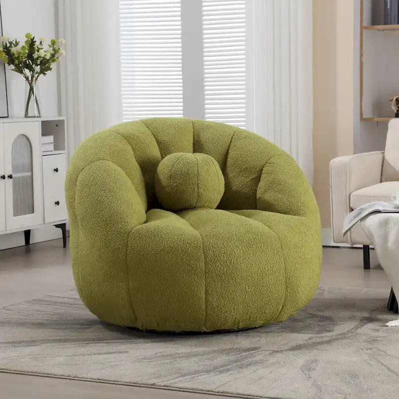 Bouclé runder Sitzsack mit Kissen