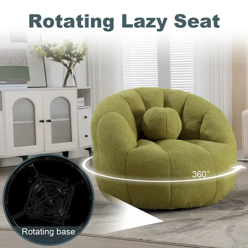 Bouclé runder Sitzsack mit Kissen