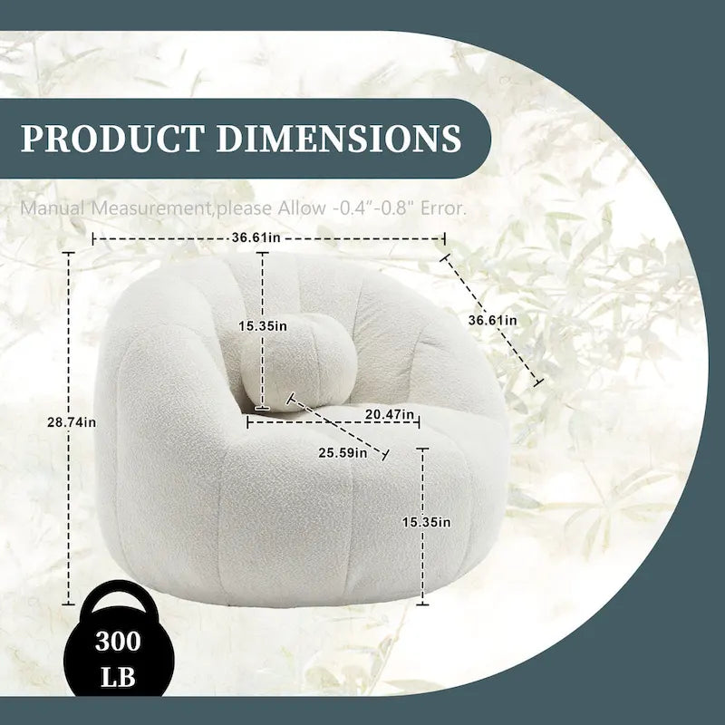 Bouclé runder Sitzsack mit Kissen