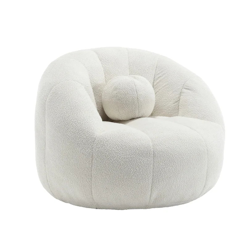 Bouclé runder Sitzsack mit Kissen