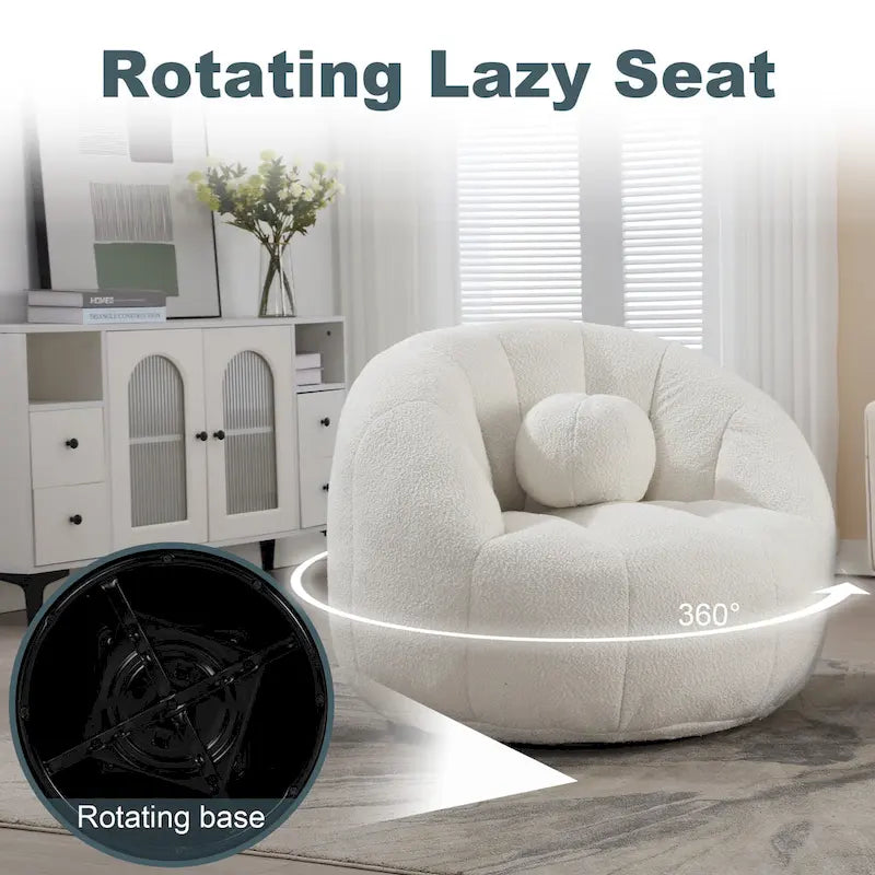 Bouclé runder Sitzsack mit Kissen