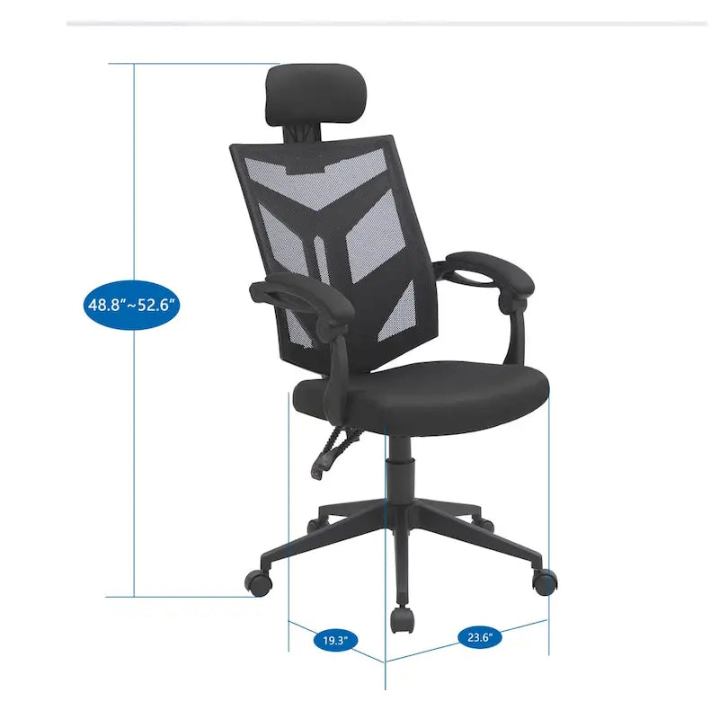 Ergonomischer Bürostuhl mit hoher Rückenlehne, Netzstoff und Kopfstütze