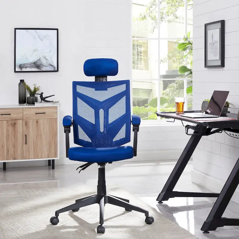Ergonomischer Bürostuhl mit hoher Rückenlehne, Netzstoff und Kopfstütze