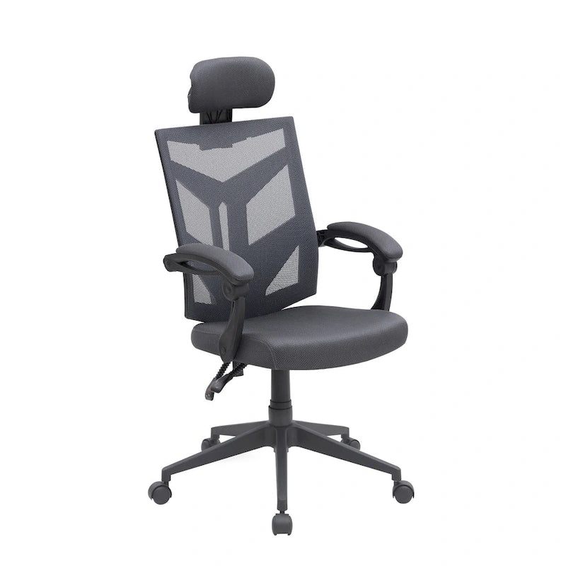 Ergonomischer Bürostuhl mit hoher Rückenlehne, Netzstoff und Kopfstütze