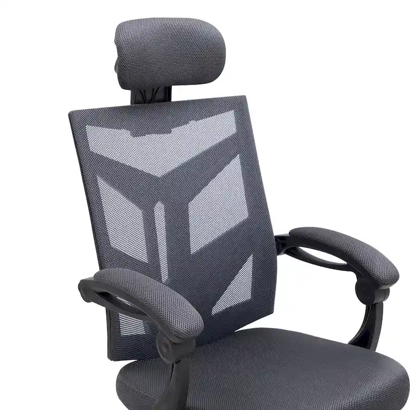 Ergonomischer Bürostuhl mit hoher Rückenlehne, Netzstoff und Kopfstütze