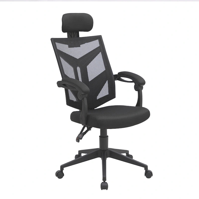 Ergonomischer Bürostuhl mit hoher Rückenlehne, Netzstoff und Kopfstütze