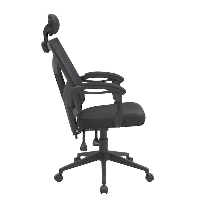 Ergonomischer Bürostuhl mit hoher Rückenlehne, Netzstoff und Kopfstütze