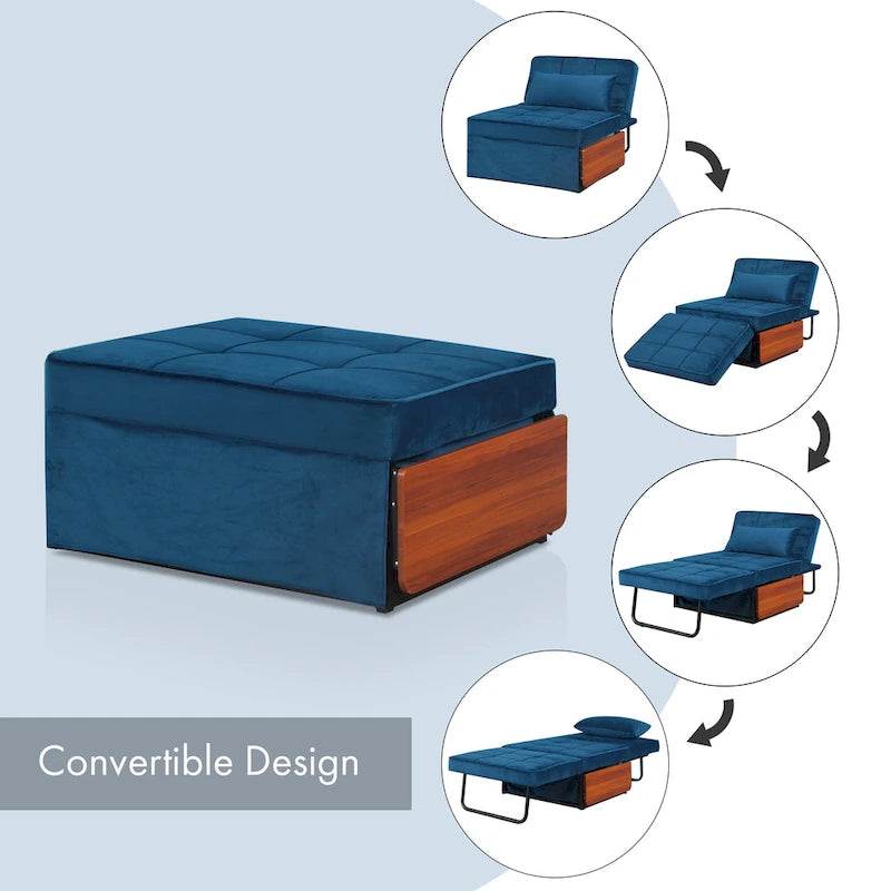 Cabrio Cocktail-Ottomane/Futon mit klappbarem Beistelltisch
