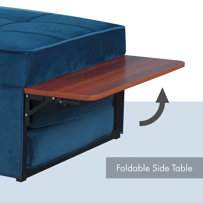 Cabrio Cocktail-Ottomane/Futon mit klappbarem Beistelltisch