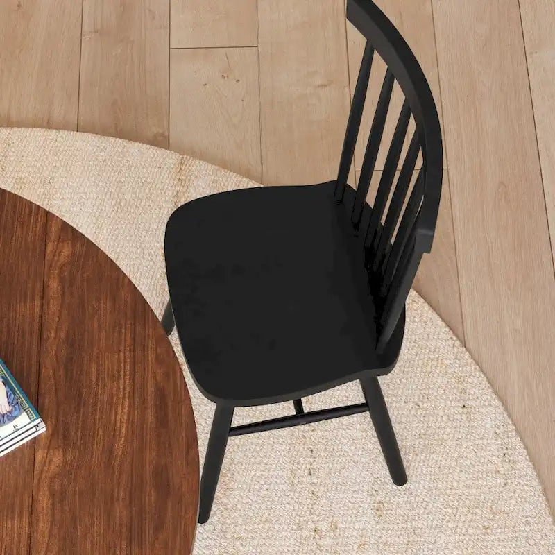 Esszimmerstühle im Windsor-Stil aus Massivholz mit Spindellehne, 2er-Set